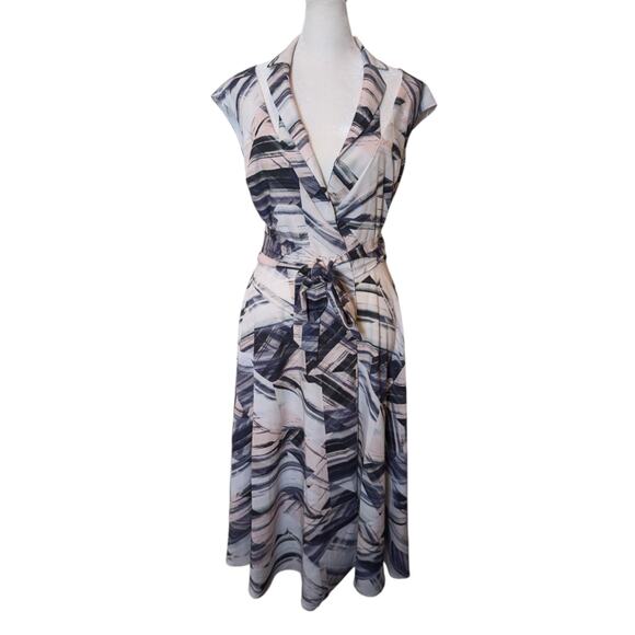 Alton Gray Cutout Halter Wrap Dress Size 2 - Picture 3 of 6